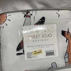 Sweet Jo Jo Designs Toddler Bedding set Airplane 5 Piece New